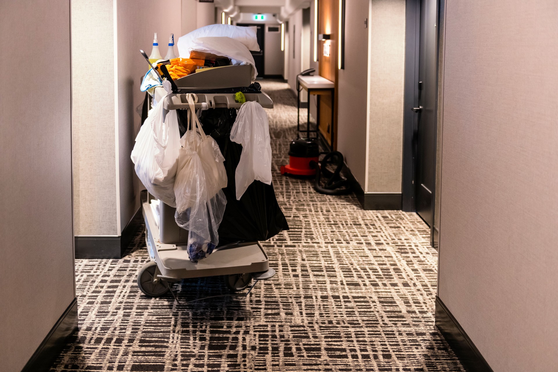 cleaning equipment in a hotel in Montreal in Canada